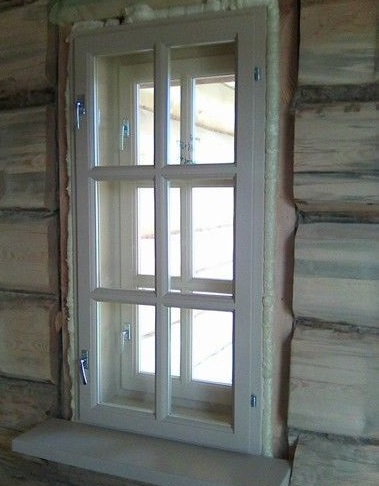 Деревянное окно для дачи со стеклопакетом